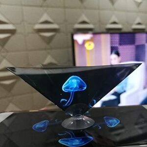 SDLAJOLLA Mini Projector Home Movie Projector Portable Home Theater movie Projector Holographic 3D Pyramid Display for Smart Phones Home Theatre