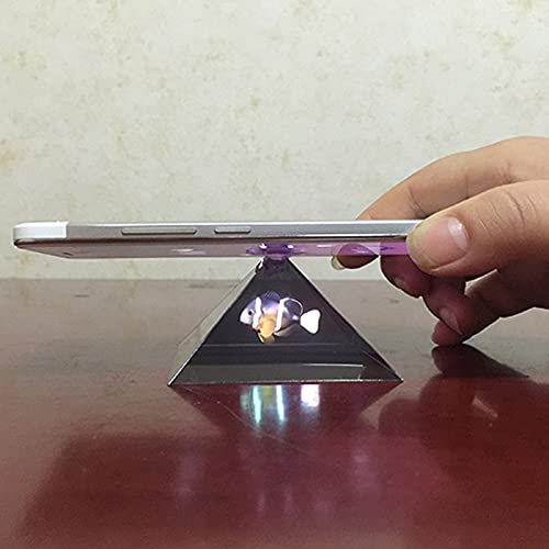 SDLAJOLLA Mini Projector Home Movie Projector Portable Home Theater movie Projector Holographic 3D Pyramid Display for Smart Phones Home Theatre