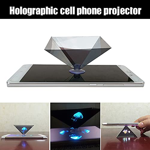 SDLAJOLLA Mini Projector Home Movie Projector Portable Home Theater movie Projector Holographic 3D Pyramid Display for Smart Phones Home Theatre