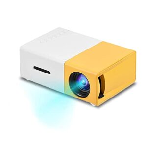 Vbestlife Mini Projector,Portable 1080P 600lm 4 : 3 LED Projector Home Cinema Theater Movie Support Laptop PC Smartphone HDMI Input,Great Gift Pocket Projector for Christmas (Yellow)