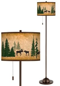 giclee glow moose lodge bronze club floor lamp with print shade