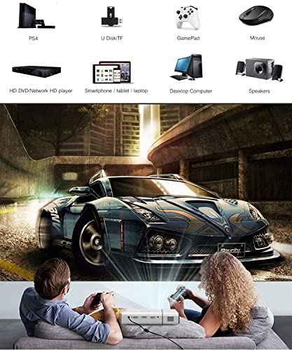 Portable Projector Native 1080P 5G WiFi Bluetooth Projector 25000L True 3D Blu-ray/4K Super Color-300 inch Suitable for Home Theater, Commercial Outdoor, Compatible with iOS/Android/TV