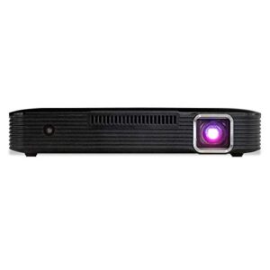 miroir hd mini projector mp150a, led lamp, handheld mini projector with built-in rechargeable battery, hd 720p and hdmi input for watching movies anywhere.