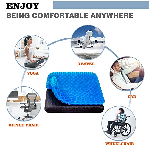 TONOS Gel Seat Cushion, Size M- Sciatica & Back Pain Relief Chair Cushion for Long Time Sitting, Soft & Breathable Seat Cushion for Office Chair, Car, Wheelchair. Make You Sit Comfortably Anywhere!