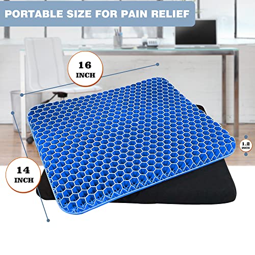 TONOS Gel Seat Cushion, Size M- Sciatica & Back Pain Relief Chair Cushion for Long Time Sitting, Soft & Breathable Seat Cushion for Office Chair, Car, Wheelchair. Make You Sit Comfortably Anywhere!