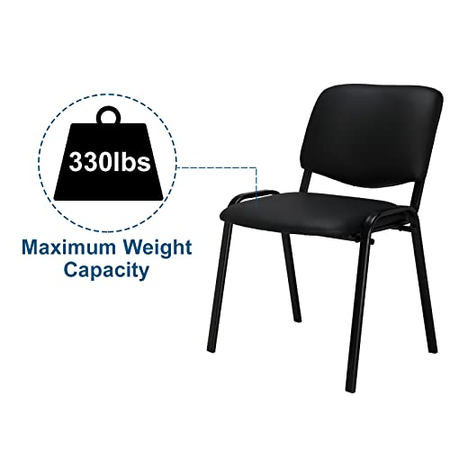 VINGLI Waiting Room Chairs, 5-Pack PU Church Chairs Conference Room Chairs Stackable Chairs, Office Guest Chairs & Reception Chairs Stacking Chairs for Meeting Room, Office Lobby, Simple&Space-Saving