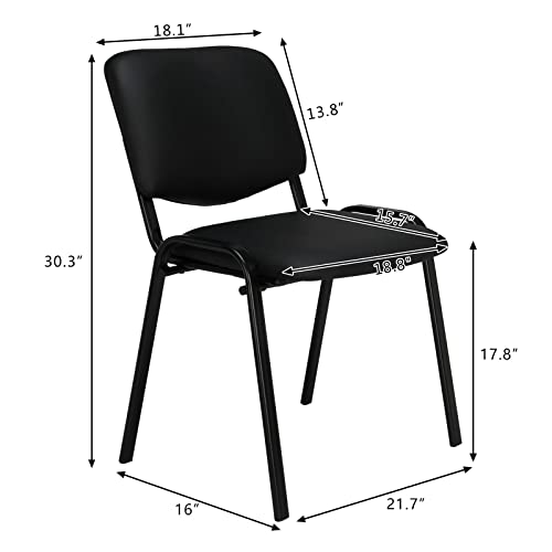 VINGLI Waiting Room Chairs, 5-Pack PU Church Chairs Conference Room Chairs Stackable Chairs, Office Guest Chairs & Reception Chairs Stacking Chairs for Meeting Room, Office Lobby, Simple&Space-Saving