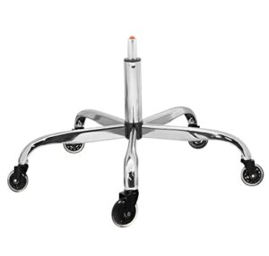 frassie 28 inch office chair metal base replacement heavy duty computer chair base part with 5 casters 1 gas lift cylinder (silver)