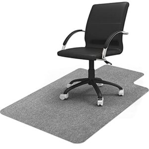vicwe office chair mat, 1/6″ thick 48″ x 36″ with lip multi-purpose desk chair mat for hardwood floor, upgraded version (light gray, 36″x48″ with lip)