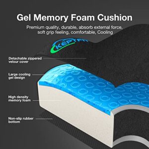 KEPTFIT Intelligent Office Chair Seat Cushion, Sedentary Reminder Gel Memory Foam Desk Car Seat Cushions for Back, Coccyx, Tailbone Pain Relief (Black)