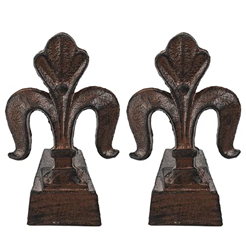 Decorative Door Stops Sets Wedge - Heavy Duty Cast Iron 2 Pack Iris Pattern Door Stops Wedge for Bottom of Door Black Cute Doorstop Guichifun