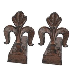 Decorative Door Stops Sets Wedge - Heavy Duty Cast Iron 2 Pack Iris Pattern Door Stops Wedge for Bottom of Door Black Cute Doorstop Guichifun