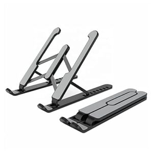 harita foldable laptop stand, laptop holder riser computer stand, adjustable height portable notebook stand, compatible with 10-15.6” laptops and tablets (black)