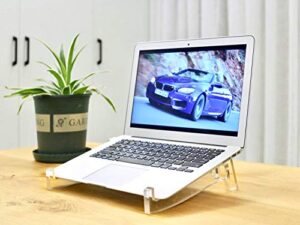 stylezone portable acrylic laptop stand detachable laptop raiser laptop cooling support holder compatible with macbook air mac pro dell notebooks 11-17 inch