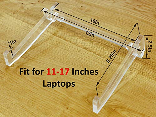 STYLEZONE Portable Acrylic Laptop Stand Detachable Laptop Raiser Laptop Cooling Support Holder Compatible with MacBook Air Mac Pro Dell Notebooks 11-17 Inch