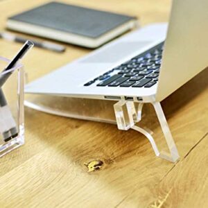 STYLEZONE Portable Acrylic Laptop Stand Detachable Laptop Raiser Laptop Cooling Support Holder Compatible with MacBook Air Mac Pro Dell Notebooks 11-17 Inch