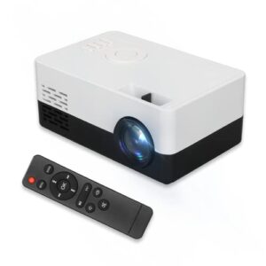 mini portable projector, 1920x1080p, 800:1 led mini projector with 30000h lamp life and hdr high dynamic technology, movie projector for u disk, computer, dvd, etc.(us-plug)