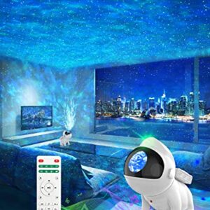 Rossetta Star Projector, Galaxy Projector for Bedroom, Space Dog Galaxy Light Projector LED Desk Lamp with Bluetooth Speaker and White Noise, Night Light for Kids Adults Game Room Decor, Home Office