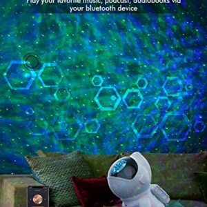 Rossetta Star Projector, Galaxy Projector for Bedroom, Space Dog Galaxy Light Projector LED Desk Lamp with Bluetooth Speaker and White Noise, Night Light for Kids Adults Game Room Decor, Home Office