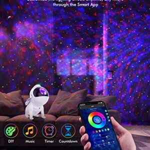 Rossetta Star Projector, Galaxy Projector for Bedroom, Space Dog Galaxy Light Projector LED Desk Lamp with Bluetooth Speaker and White Noise, Night Light for Kids Adults Game Room Decor, Home Office