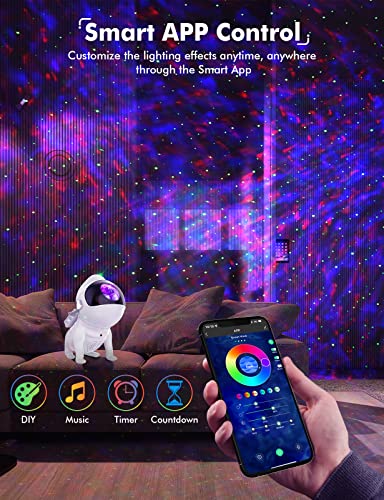 Rossetta Star Projector, Galaxy Projector for Bedroom, Space Dog Galaxy Light Projector LED Desk Lamp with Bluetooth Speaker and White Noise, Night Light for Kids Adults Game Room Decor, Home Office