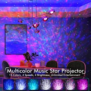 Rossetta Star Projector, Galaxy Projector for Bedroom, Space Dog Galaxy Light Projector LED Desk Lamp with Bluetooth Speaker and White Noise, Night Light for Kids Adults Game Room Decor, Home Office