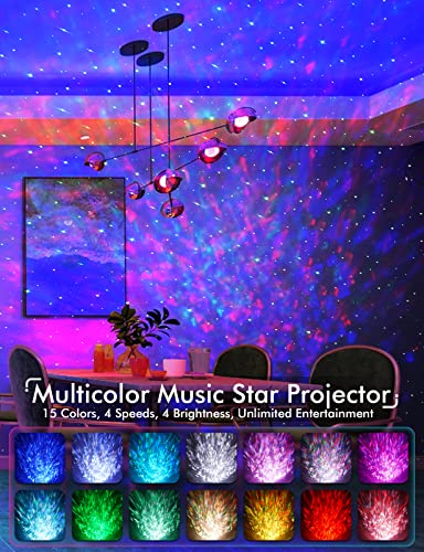 Rossetta Star Projector, Galaxy Projector for Bedroom, Space Dog Galaxy Light Projector LED Desk Lamp with Bluetooth Speaker and White Noise, Night Light for Kids Adults Game Room Decor, Home Office