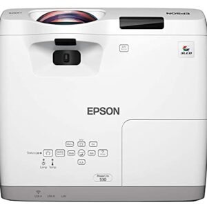 Epson PowerLite 530 XGA 3LCD Projector, White (Renewed)
