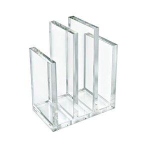 azar displays 255035 clear acrylic bookend and desk file sorter file folder holder for office ½” thick acrylic 1-pack 255035-1pk