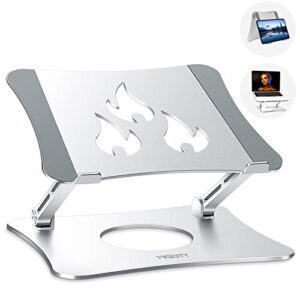 laptop stand, misott ergonomic adjustable laptop stand, 2 in 1 computer stand tablet stand, stand for laptop compatible with 10-15.6″ laptops and tablets(aluminum, silver)