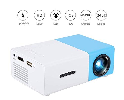 Mini Projector, 1080P Full HD LED Video Projector, Hologram Projector, Indoor/Outdoor Portable Projector, Ideal for Home/Camping/Travel/Party