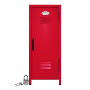 mini locker with lock and key red -10.75″ tall x 4.125″ x 4.125″