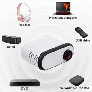 LADIGASU Mini LED Mini Projector Portable Multi-Function Projector Home 1080p HD Projector 100 Inches HDMI Same Screen Projection HD External Sound Effect