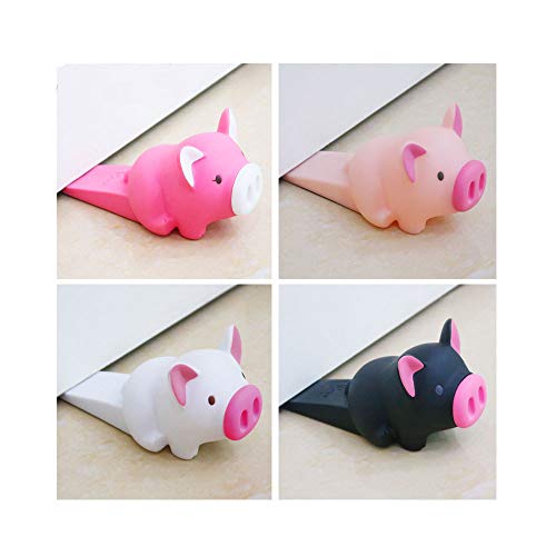 Rubber Door Stopper Cartoons Creative Cute Pig Door Block for Child Safety Guards, Resistant Grip Finger Protector(Flesh)