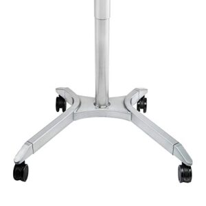 Seville Classics Airlift Height Adjustable Pneumatic Laptop Sit Stand Desk Mobile Rolling Cart Computer Workstation for Home Office, Classroom, 28" XL Desktop (New Model), White