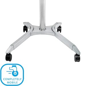 Seville Classics Airlift Height Adjustable Pneumatic Laptop Sit Stand Desk Mobile Rolling Cart Computer Workstation for Home Office, Classroom, 28" XL Desktop (New Model), White