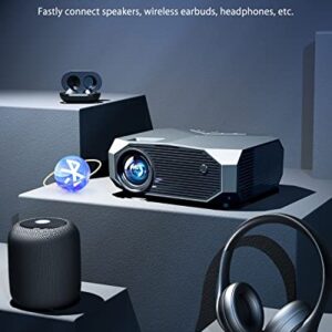 Projector with 5G WiFi & Bluetooth, YOWHICK 10000L Full HD 1080P Outdoor Portable Video Projector Support 4K, Home Theater Movie Projector Compatible with HDMI, VGA, USB, Laptop, iOS & Android Phone