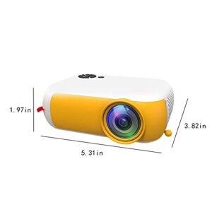 WiFi Blue-Tooth Projector, Native 1080P HD Projector 14-100 inch Projection Screen Home Video Projector, Portable Wireless Projector Compatible with Computer/Mobile Phone/Tablet/USB Flash (Yellow)