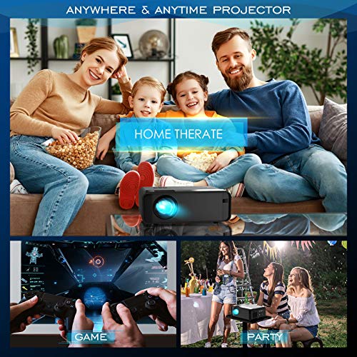 ELEPHAS Mini WiFi Projector for iPhone, 2023 Upgraded HD Movie Projector with Synchronize Smartphone Screen, Portable Projector Supports 1080P, Compatible with iOS/Android/TV Stick, and HDMI/USB/VGA