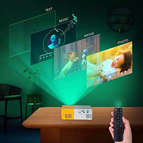 Sdoveb Mini Projector -1080P Home Cinema USB HDMI AV SD Portable HD LED Projector with USB/AV/SD/HD Ports,Compatible with Smart Phones/Laptops/Tablets/DVD Players/Game Consoles (1)