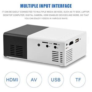 Mini Projector Portable 1080P LED Video Projector Home Cinema Theater Movie projectors Support Laptop PC Smartphone HDMI Input Great Gift Pocket Projector for Party and Camping(Black)