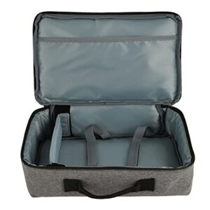 ozgkee 13.6×7.9x4in projector bag, heavy duty nylon portable projector carrying case with sturdy handle for travel gray