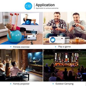 Native 1080P Projector with WiFi and Two-Way Bluetooth, Full HD Movie Projector for Outdoor Movies, 300" Display Projector 4k Home Theater, Compatible with iOS/Android/PC/XBox/PS4/TV Stick/HDMI/USB