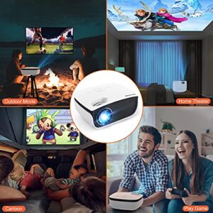 Outdoor Projector, Mini Projector with 100" Screen, 1080P and 240" Supported Movie Projector 7500 L Portable Home Video Projector Compatible with Smartphone/TV Stick/PS5/PC/Laptop