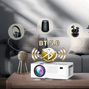 5G WiFi Bluetooth Projector, Full HD Native 1080P Projector 9500Lumens with Wireless Mirroring Screen, Compatible with TV Stick/HDMI/DVD Player/AV for Theater Movies [120" Projector Screen Included]