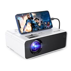 movie projector, smonet 1080p hd projector 7500l home projector video tv projector mini portable led projector outdoor indoor wall compatible with tv stick laptops pc ps5 hdmi usb