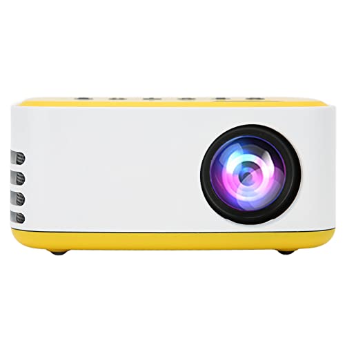 Mini WiFi Projector,LED USB Connection 1080P Inbuilt Speaker Portable Projector with Inbuilt Speaker for Home Camping Travel 100?240V,Bright Yellow(US Plug)