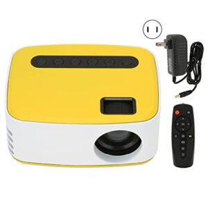 Mini WiFi Projector,LED USB Connection 1080P Inbuilt Speaker Portable Projector with Inbuilt Speaker for Home Camping Travel 100?240V,Bright Yellow(US Plug)