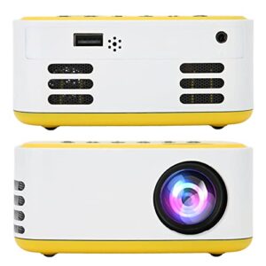 Mini WiFi Projector,LED USB Connection 1080P Inbuilt Speaker Portable Projector with Inbuilt Speaker for Home Camping Travel 100?240V,Bright Yellow(US Plug)