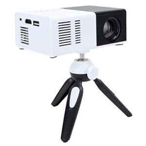 mini projector, 1080p led portable video projectors support av/usb/tf card with tripod multimedia projector for home entertainment and home cinema, 100‑240v.(us)
